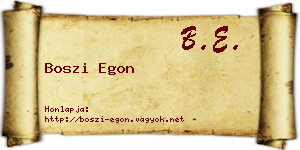 Boszi Egon névjegykártya